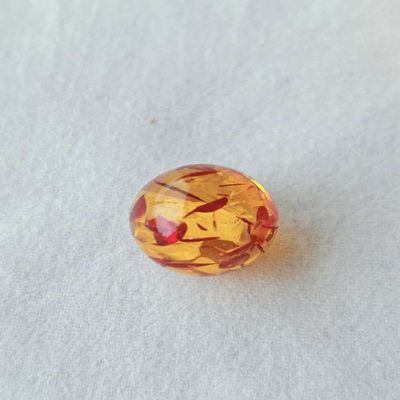 Bärnstensfärgad knapp -  genomgående 15mm 6st